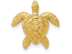 FJC Finejewelers 14k Yellow Gold Polished Small Sea Turtle Chain Slide Charm