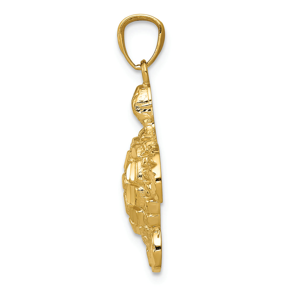 FJC Finejewelers 14k Yellow Gold Bright Cut Polished Sea Turtle Charm