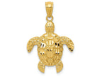 FJC Finejewelers 14k Yellow Gold Bright Cut Polished Sea Turtle Charm