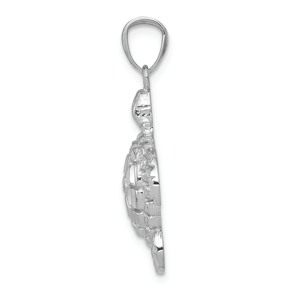 FJC Finejewelers 14k White Gold Bright Cut Polished Sea Turtle Charm