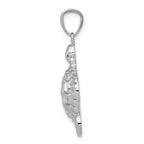 FJC Finejewelers 14k White Gold Bright Cut Polished Sea Turtle Charm