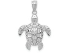 FJC Finejewelers 14k White Gold Bright Cut Polished Sea Turtle Charm