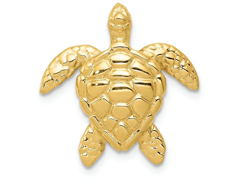 FJC Finejewelers 14k Yellow Gold Polished Large Sea Turtle Chain Slide Charm