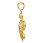 FJC Finejewelers 14k Yellow Gold Polished with Created Blue Opal Turtle Charm