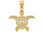 FJC Finejewelers 14k Yellow Gold Polished Filigree Sea Turtle Charm