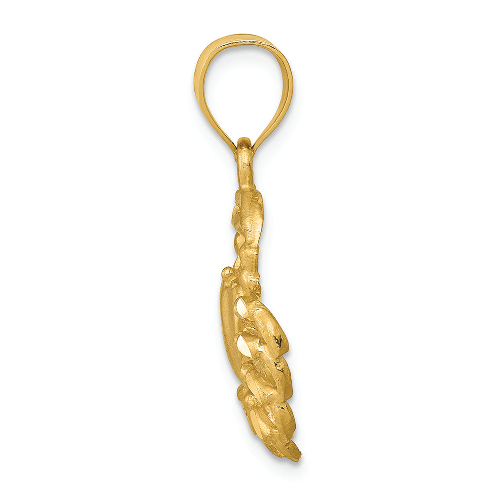 FJC Finejewelers 14k Yellow Gold Satin Bright Cut Crab Charm