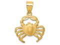 FJC Finejewelers 14k Yellow Gold Satin Bright Cut Crab Charm