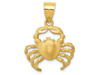 FJC Finejewelers 14k Yellow Gold Satin Bright Cut Crab Charm