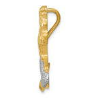 FJC Finejewelers 14k with Rhodium Satin Bright Cut Mermaid Chain Slide Charm