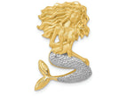 FJC Finejewelers 14k with Rhodium Satin Bright Cut Mermaid Chain Slide Charm