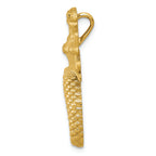FJC Finejewelers 14k Yellow Gold Polished And Satin Bright Cut Mermaid Chain Slide Charm