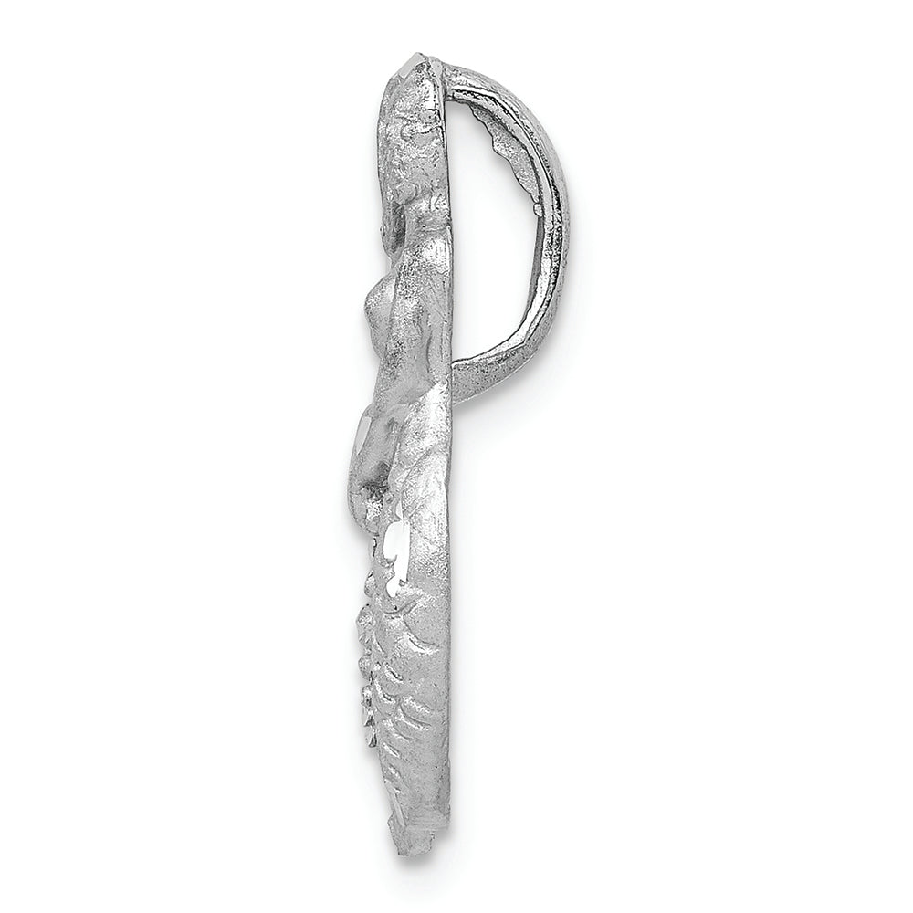 FJC Finejewelers 14k White Gold Satin Bright Cut Mermaid Chain Slide Charm