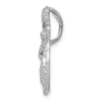 FJC Finejewelers 14k White Gold Satin Bright Cut Mermaid Chain Slide Charm