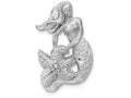 FJC Finejewelers 14k White Gold Satin Bright Cut Mermaid Chain Slide Charm