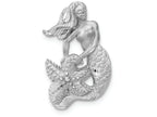 FJC Finejewelers 14k White Gold Satin Bright Cut Mermaid Chain Slide Charm