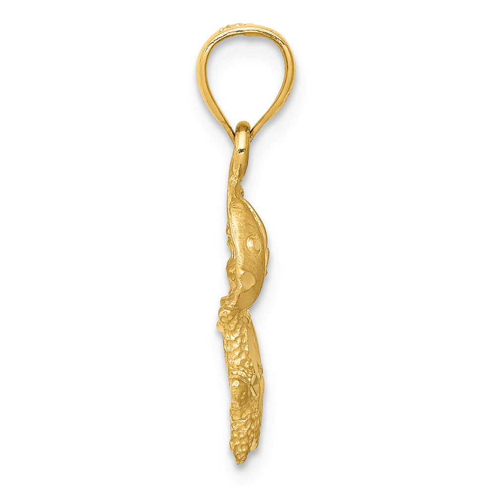 FJC Finejewelers 14k Yellow Gold Satin Bright Cut Sea Life Charm