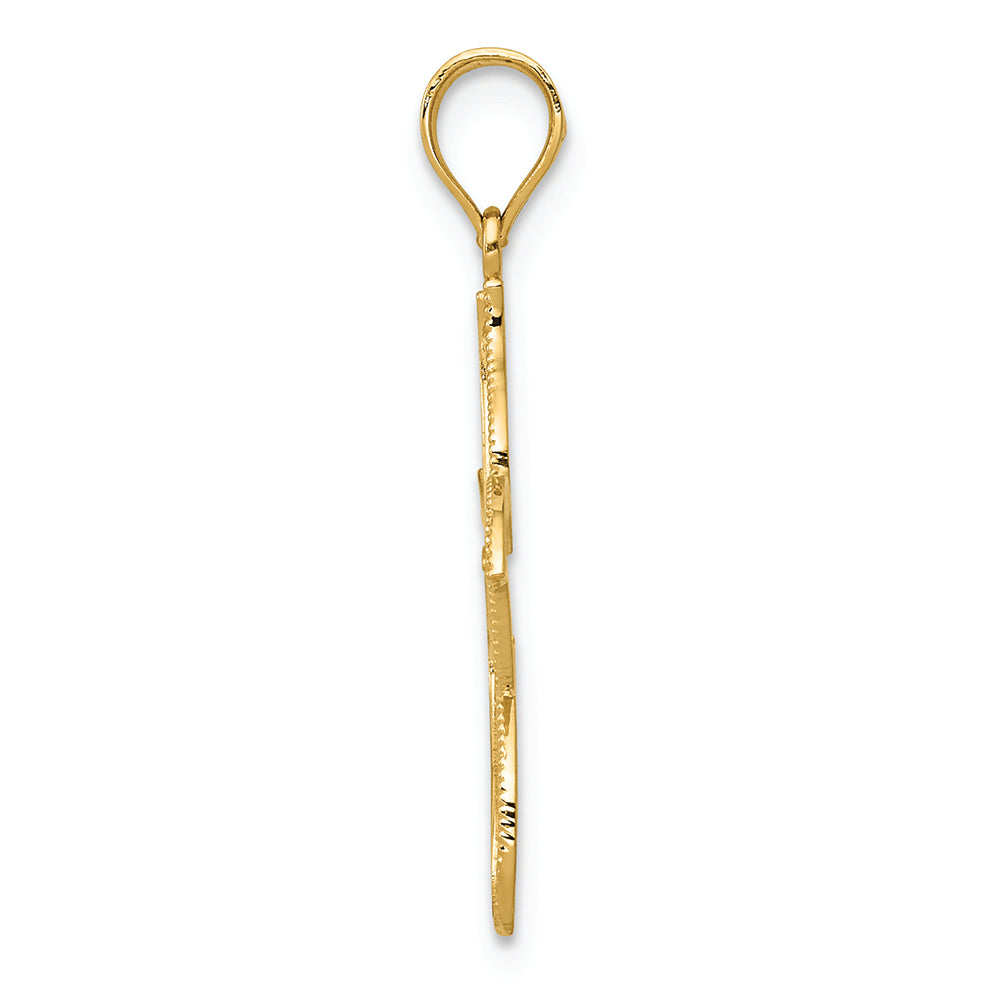 FJC Finejewelers 14k Yellow Gold Polished Filigree Starfish Charm