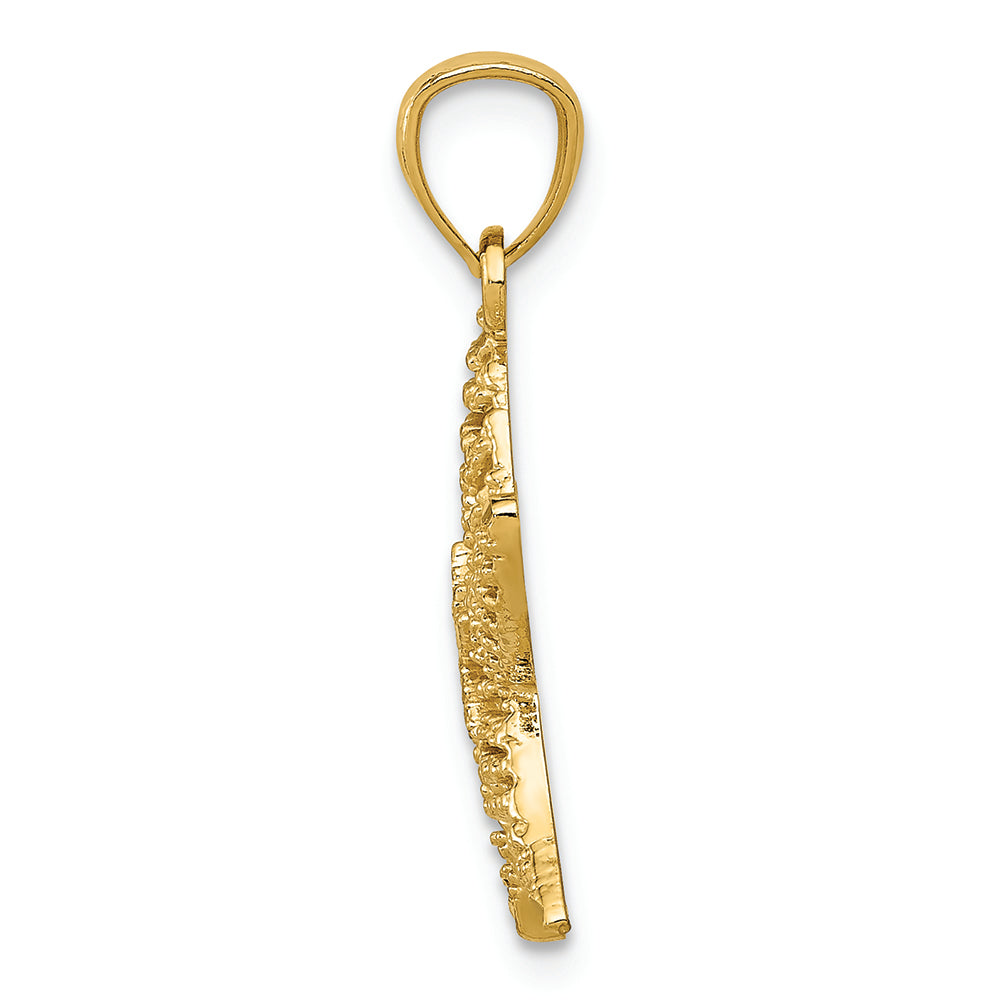 FJC Finejewelers 14k Yellow Gold Bright Cut Polished Filigree Starfish Charm
