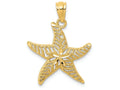 FJC Finejewelers 14k Yellow Gold Bright Cut Polished Filigree Starfish Charm