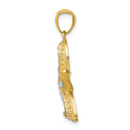 FJC Finejewelers 14k Yellow Gold with with Rhodium Bright Cut Starfish Charm
