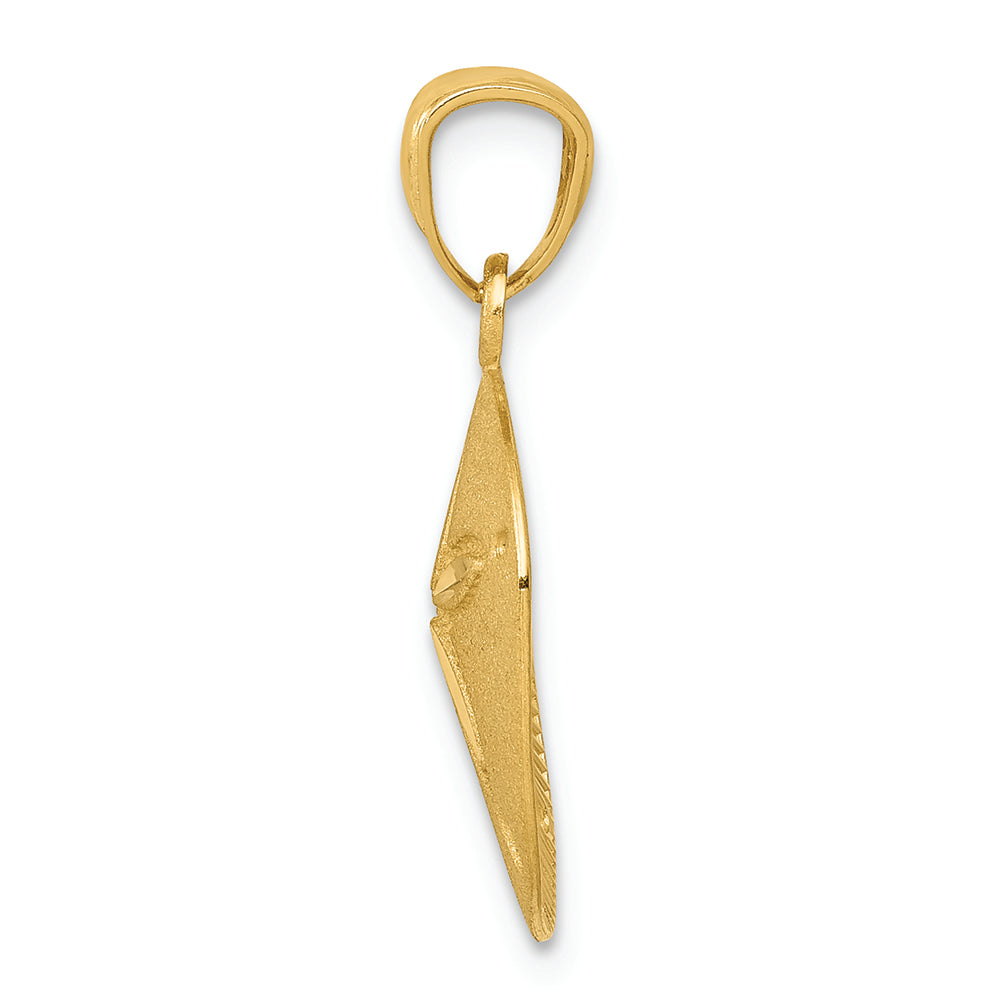 FJC Finejewelers 14k Yellow Gold Satin Bright Cut Sand Dollar Charm