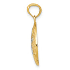 FJC Finejewelers 14k Yellow Gold with with Rhodium Bright Cut Polished Sand Dollar Charm