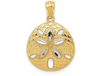 FJC Finejewelers 14k Yellow Gold with with Rhodium Bright Cut Polished Sand Dollar Charm