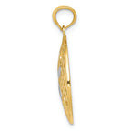 FJC Finejewelers 14k Yellow Gold with with Rhodium Bright Cut Polished Sand Dollar Charm