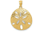 FJC Finejewelers 14k Yellow Gold with with Rhodium Bright Cut Polished Sand Dollar Charm