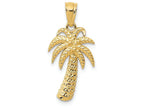 FJC Finejewelers 14k Yellow Gold Textured Polished Palm Tree Charm
