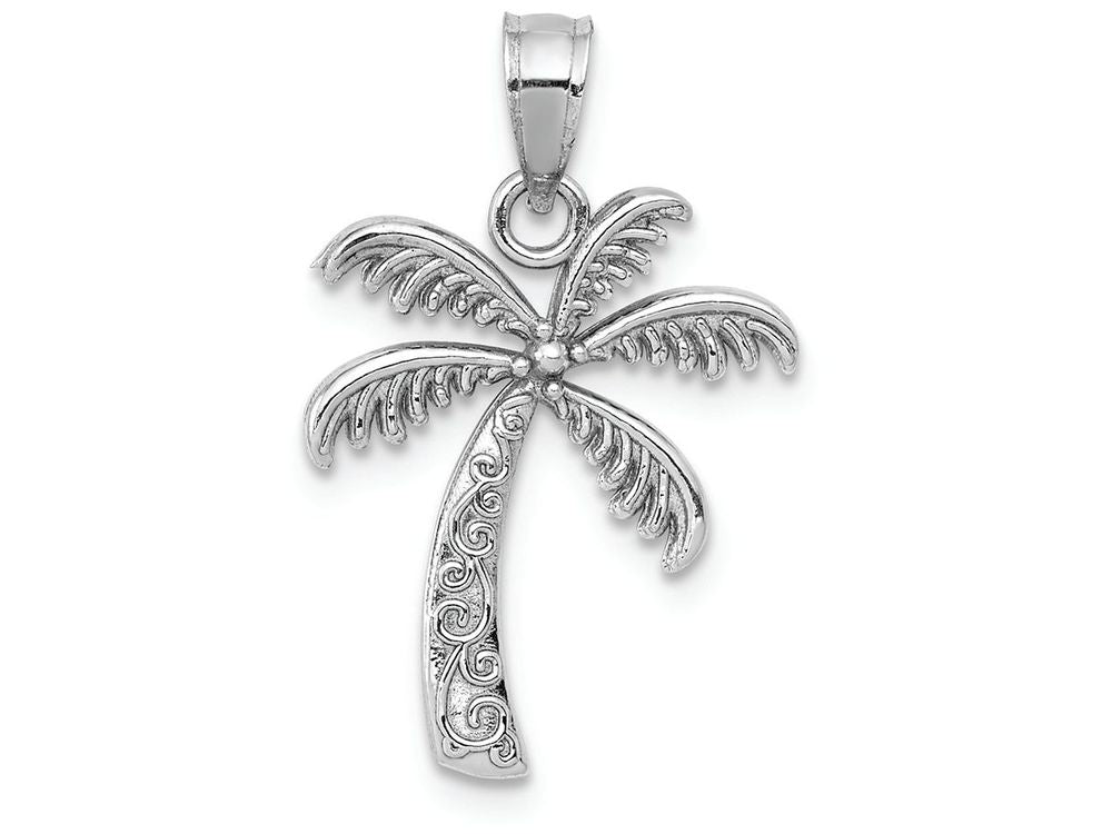 FJC Finejewelers 14k White Gold Polished Palm Tree Charm