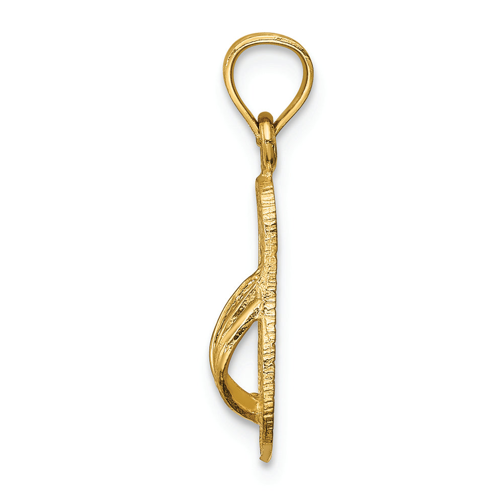FJC Finejewelers 14k Yellow Gold Polished And Textured Flip Flop Charm