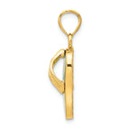 FJC Finejewelers 14k Yellow Gold Polished with Created White Opal Flip Flop Charm