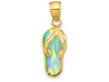FJC Finejewelers 14k Yellow Gold Polished with Created White Opal Flip Flop Charm