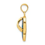 FJC Finejewelers 14k Yellow Gold Polished with Created Bluegreen Opal Flip Flop Charm