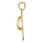 FJC Finejewelers 14k Yellow Gold with with Rhodium Polished Floral Flip Flop Charm