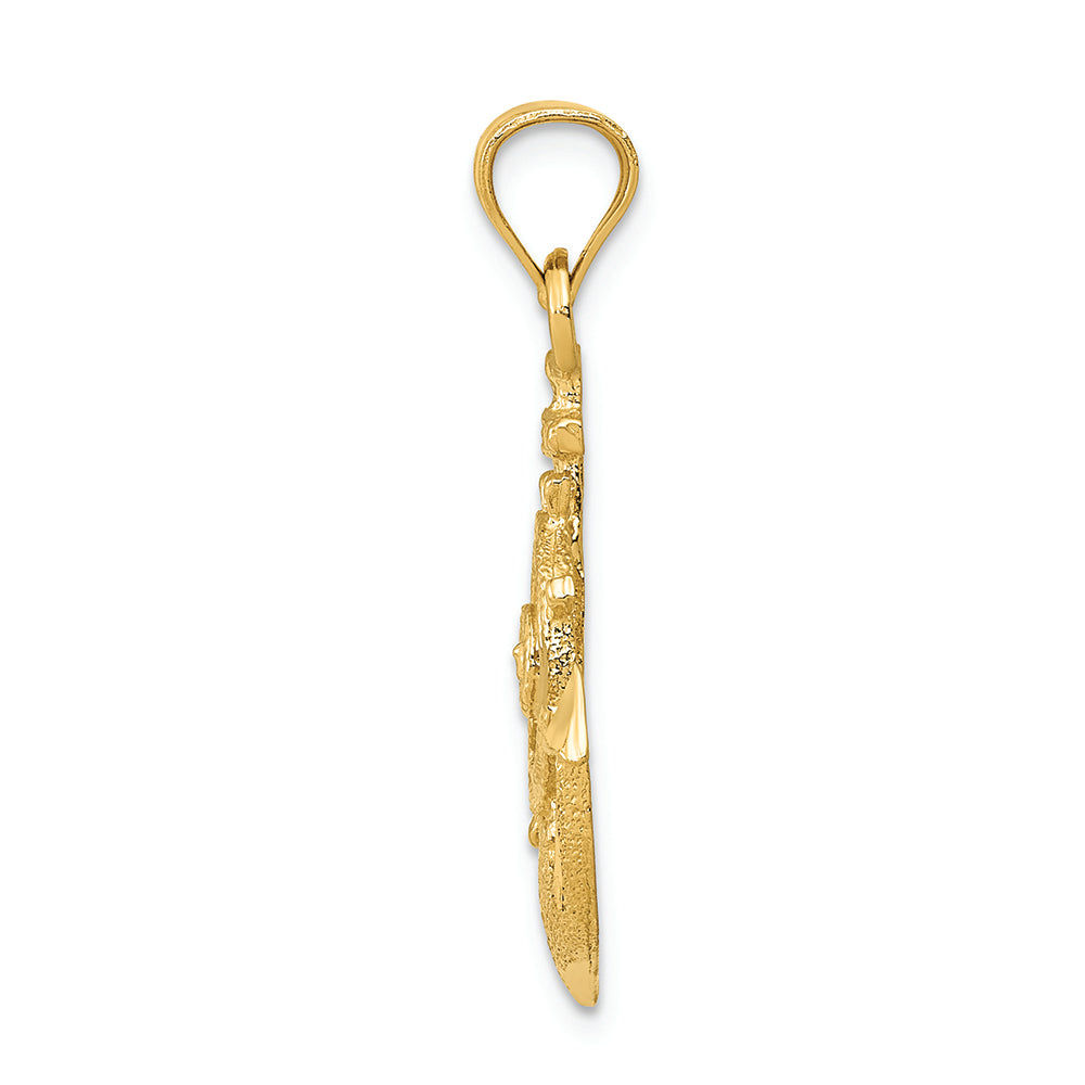 FJC Finejewelers 14k Yellow Gold Satin Bright Cut Anchor Charm