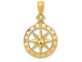FJC Finejewelers 14k Yellow Gold Bright Cut Polished Compass Charm