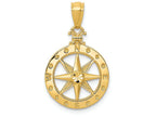 FJC Finejewelers 14k Yellow Gold Bright Cut Polished Compass Charm