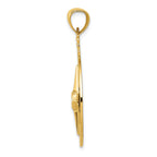 FJC Finejewelers 14k Yellow Gold Bright Cut Polished Satin Compass Charm