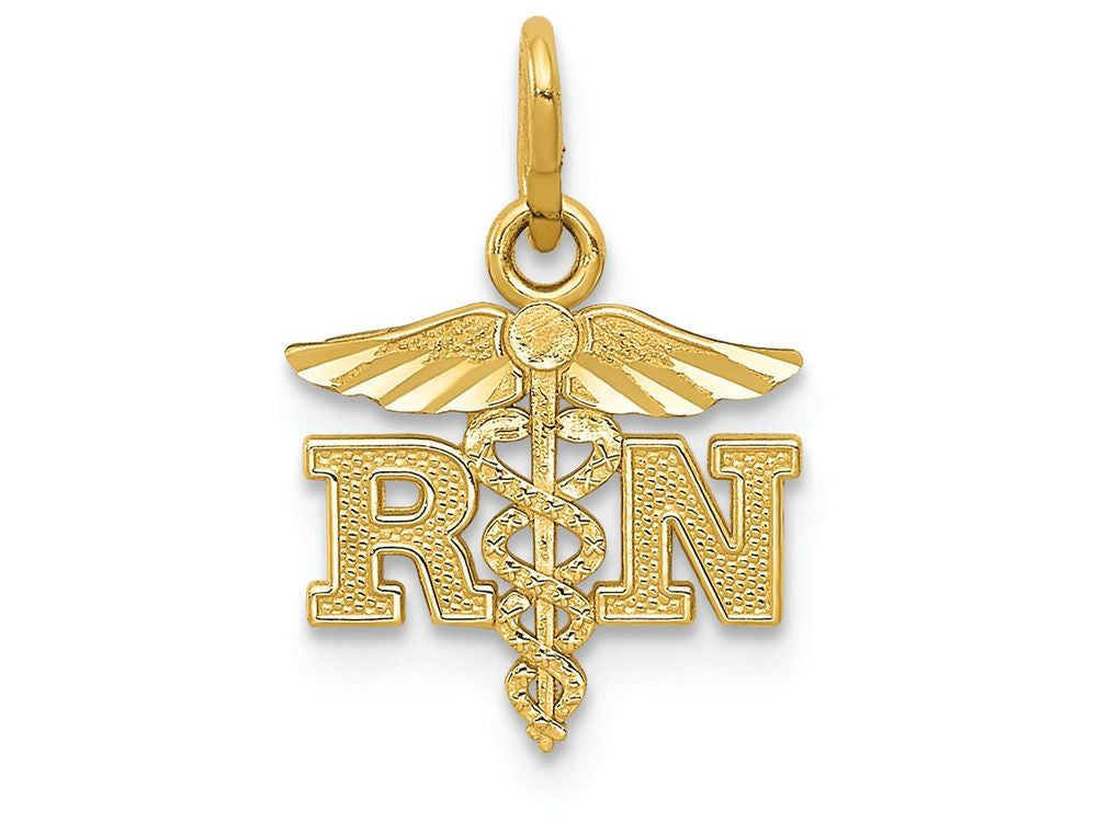 FJC Finejewelers 14k Yellow Gold Bright Cut Polished Rn Nurse Charm