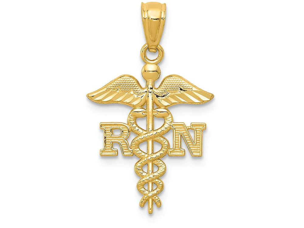FJC Finejewelers 14k Yellow Gold Bright Cut Polished Rn Nurse Charm