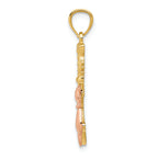 FJC Finejewelers 14k Yellow Rose Gold Polished Bright Cut Sitting Cats Charm