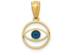 FJC Finejewelers 14k Yellow Gold Polished Enameled Eye Charm