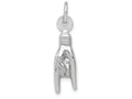 FJC Finejewelers 14k White Gold Rock On Sign Charm