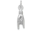 FJC Finejewelers 14k White Gold Rock On Sign Charm