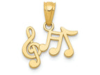 FJC Finejewelers 14k Yellow Gold Polished Music Notes Charm