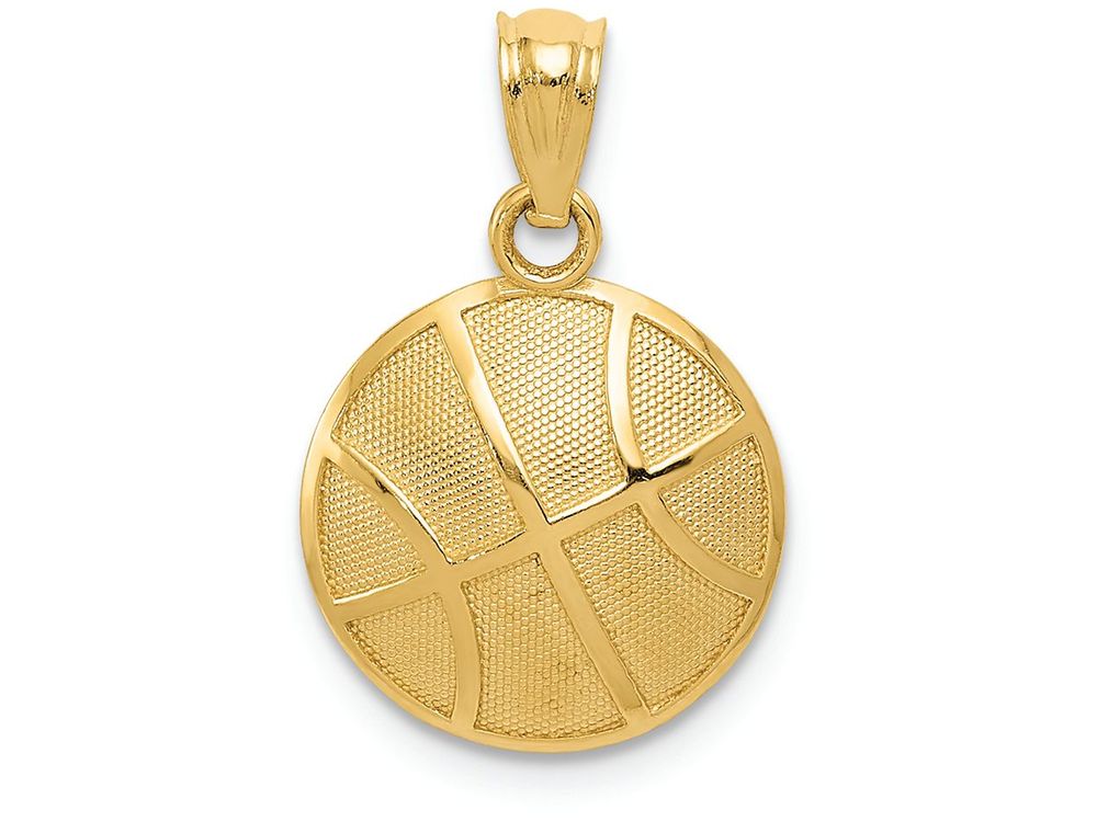 FJC Finejewelers 14k Yellow Gold Satin Polished Basketball Charm