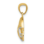 FJC Finejewelers 14k Yellow Gold with with Rhodium Satin Polished Football On Helmet Charm