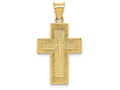FJC Finejewelers 14k Yellow Gold Textured Reversible Lord's Prayer In Spanish Cross Charm